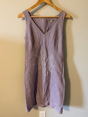 Vintage Y2K J Crew Embroidered Shift Dress Lilac